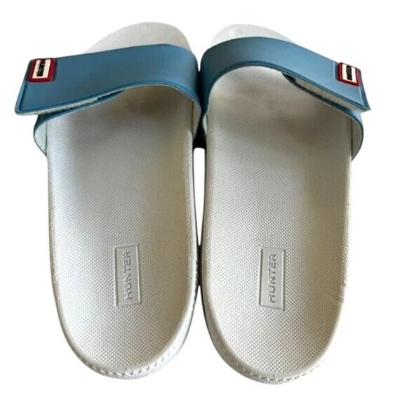 Hunter Forget Me Not Pastel Blue Slide Sandals - Picture 4 of 5